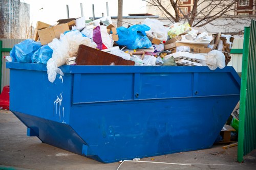 Recycling center handling furniture in Battersea